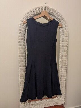 Uniqlo Sleeveless Navy Fit-and-Flare Dress
